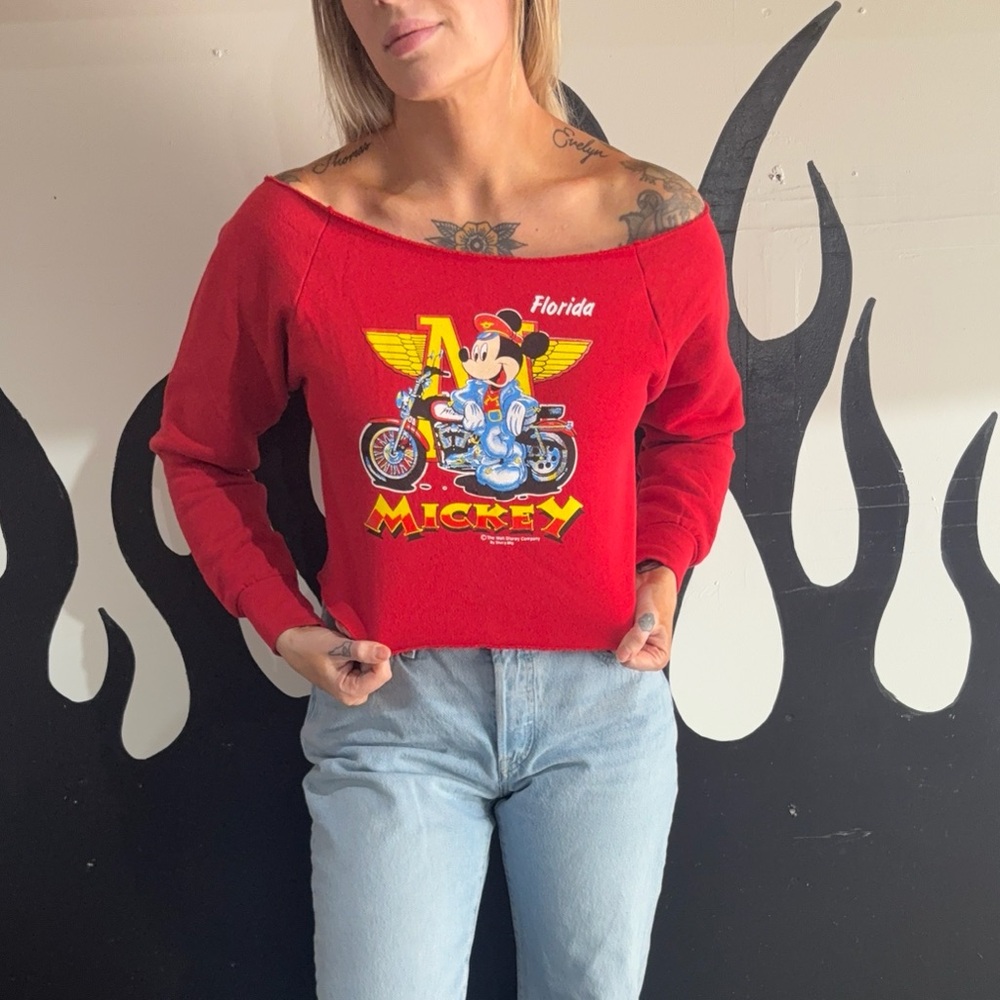 Vintage Rare Red Mickey Mouse Sweatshirt